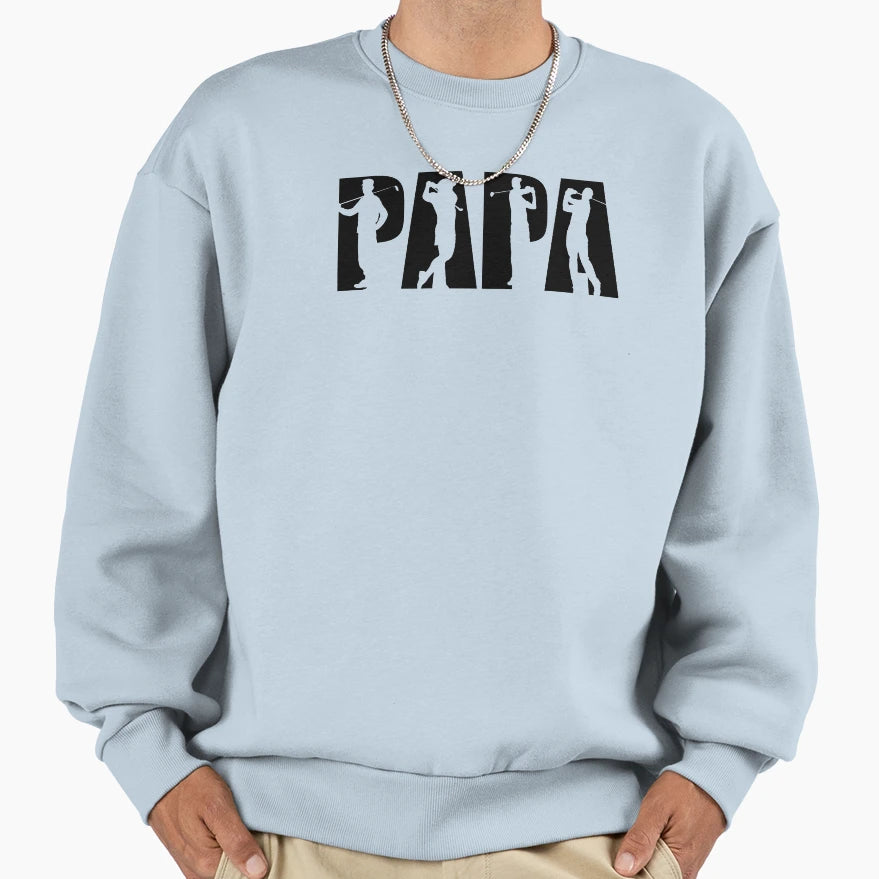 Papa Golf Mens Golfing Black Sweatshirt - Aesthetic Graphic Men Women - T-Shirt, Sweatshirt, Hoodie