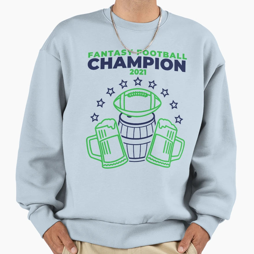 Fantasy Football Champion Sweatshirt - Minimalist Print for Adults - T-Shirt, Sweatshirt, Hoodie
