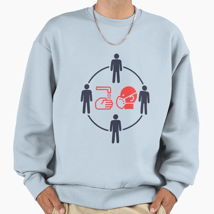 Hands Face Space Sweatshirt - Minimalist Print Men Women - T-Shirt, Sweatshirt, Hoodie