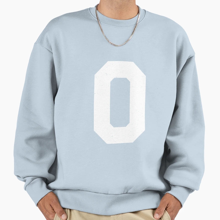 Jersey Block Number 0 Zero Sweatshirt - Casual Everyday Wear Men Women - T-Shirt, Sweatshirt, Hoodie