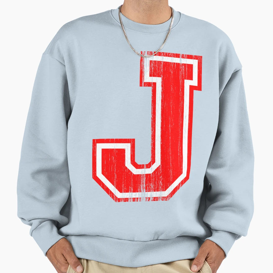 Big Red Letter J Sweatshirt - Streetwear Style for Adults - T-Shirt, Sweatshirt, Hoodie