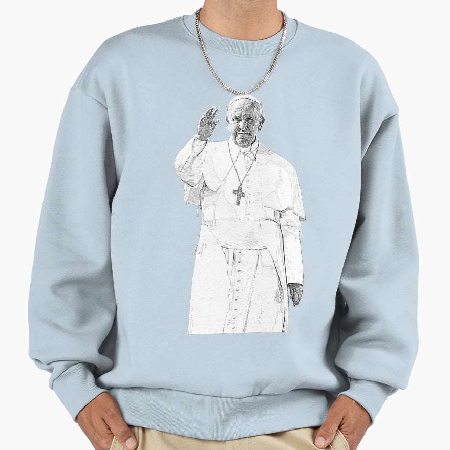 Pope Francis Is Here Sweatshirt - Minimalist Print Men Women - T-Shirt, Sweatshirt, Hoodie
