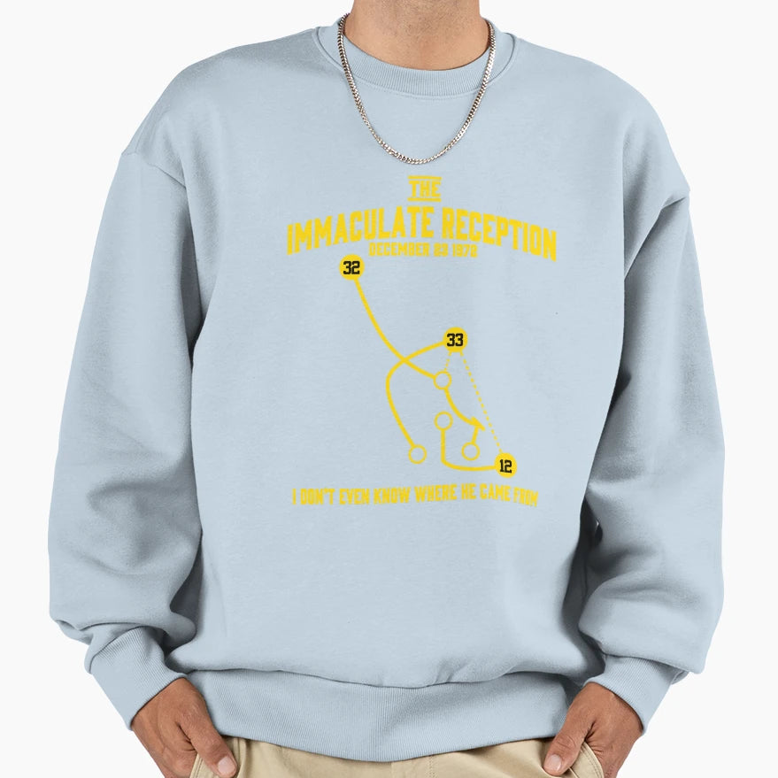 Immaculate Reception P I T T S B U Sweatshirt - Unique Graphic for Adults - T-Shirt, Sweatshirt, Hoodie