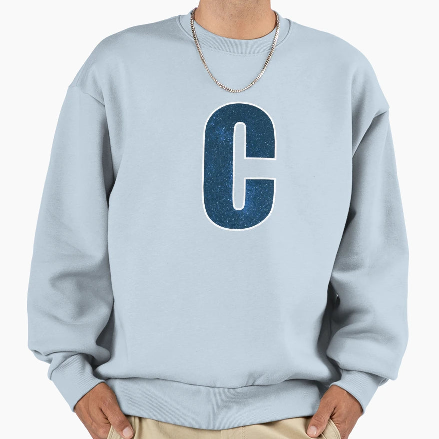 Letter C Stars Sky Monogram Art Sweatshirt - Fun Novelty Design for Adults - T-Shirt, Sweatshirt, Hoodie