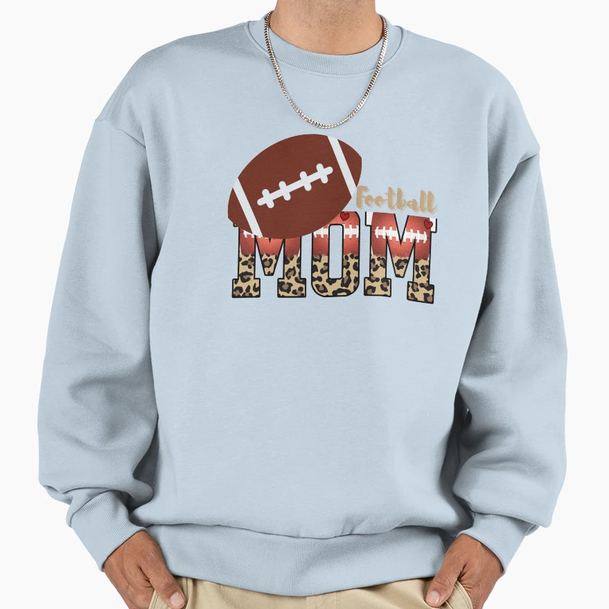 Football Mom Leopard Sweatshirt - Casual Everyday Wear for Adults - T-Shirt, Sweatshirt, Hoodie