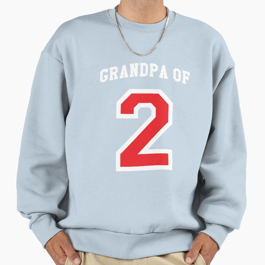 Grandpa 2 Grandchildren Baseball Sweatshirt - Novelty Apparel Unisex - T-Shirt, Sweatshirt, Hoodie