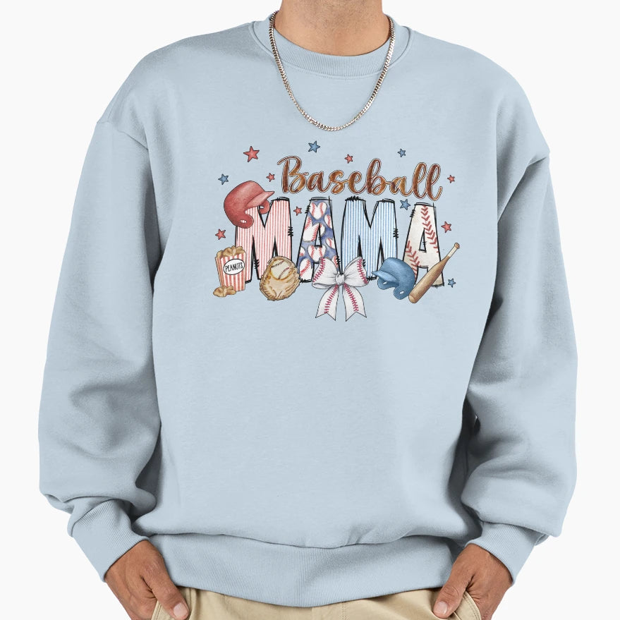Baseball Mama Sweatshirt - Unique Graphic for Adults - T-Shirt, Sweatshirt, Hoodie
