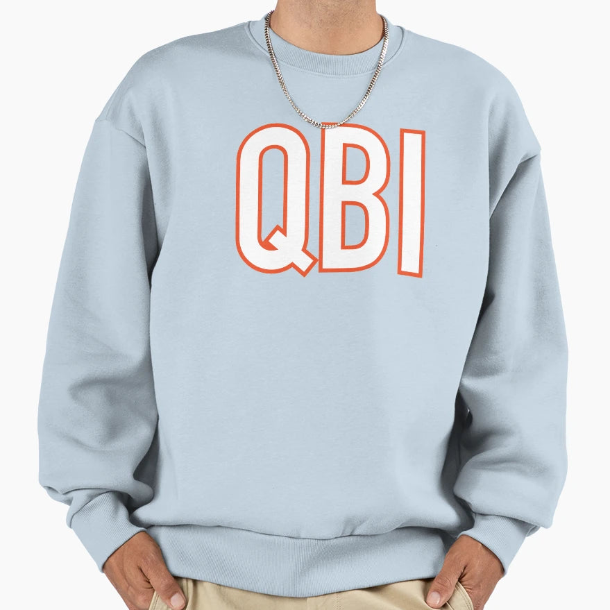 Qb1 Chicago Bears White Sweatshirt - Fun Novelty Design for Adults - T-Shirt, Sweatshirt, Hoodie