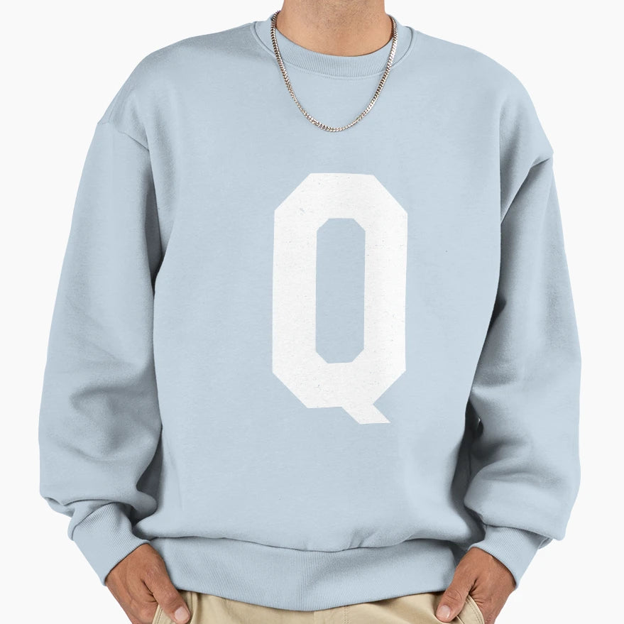 Q Letter Monogram Initial Spelling Sweatshirt - Casual Everyday Wear Unisex - T-Shirt, Sweatshirt, Hoodie