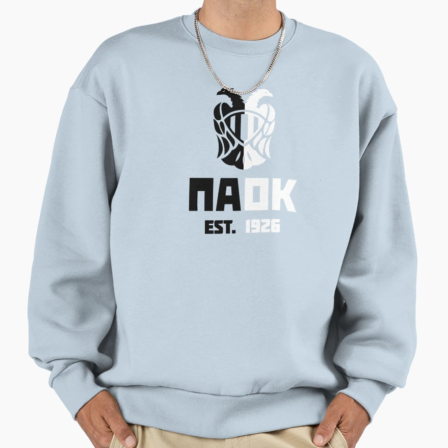 Paok Black White Sweatshirt - Custom Art Print Men Women - T-Shirt, Sweatshirt, Hoodie