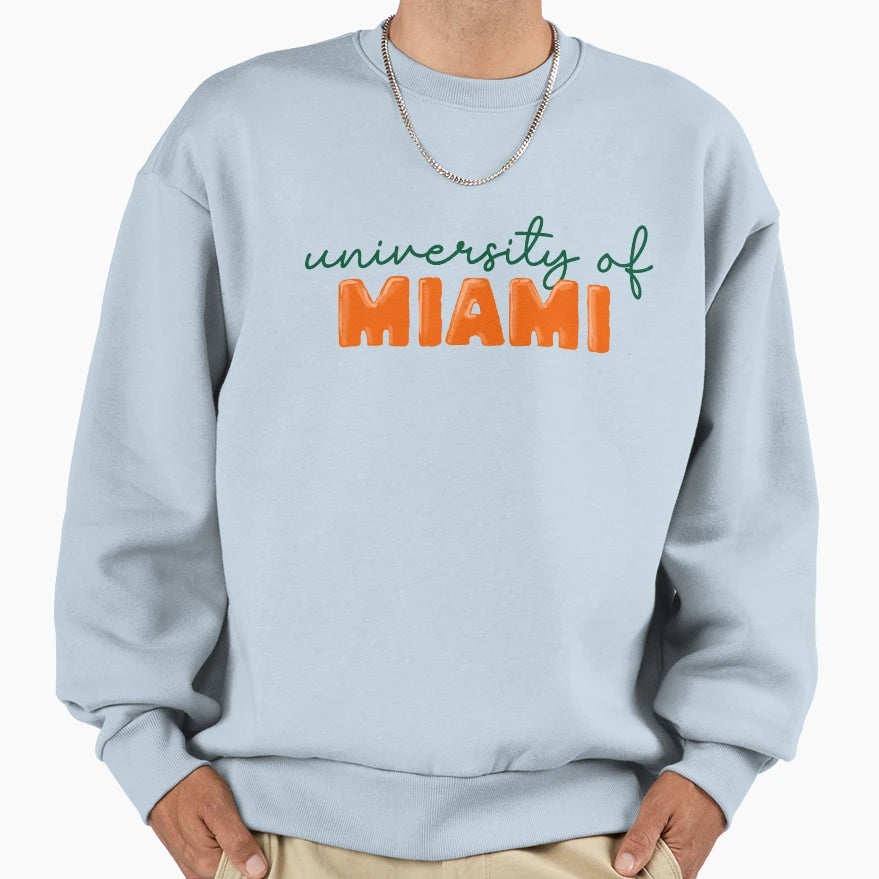 University Miami Sweatshirt - Minimalist Print for Adults - T-Shirt, Sweatshirt, Hoodie