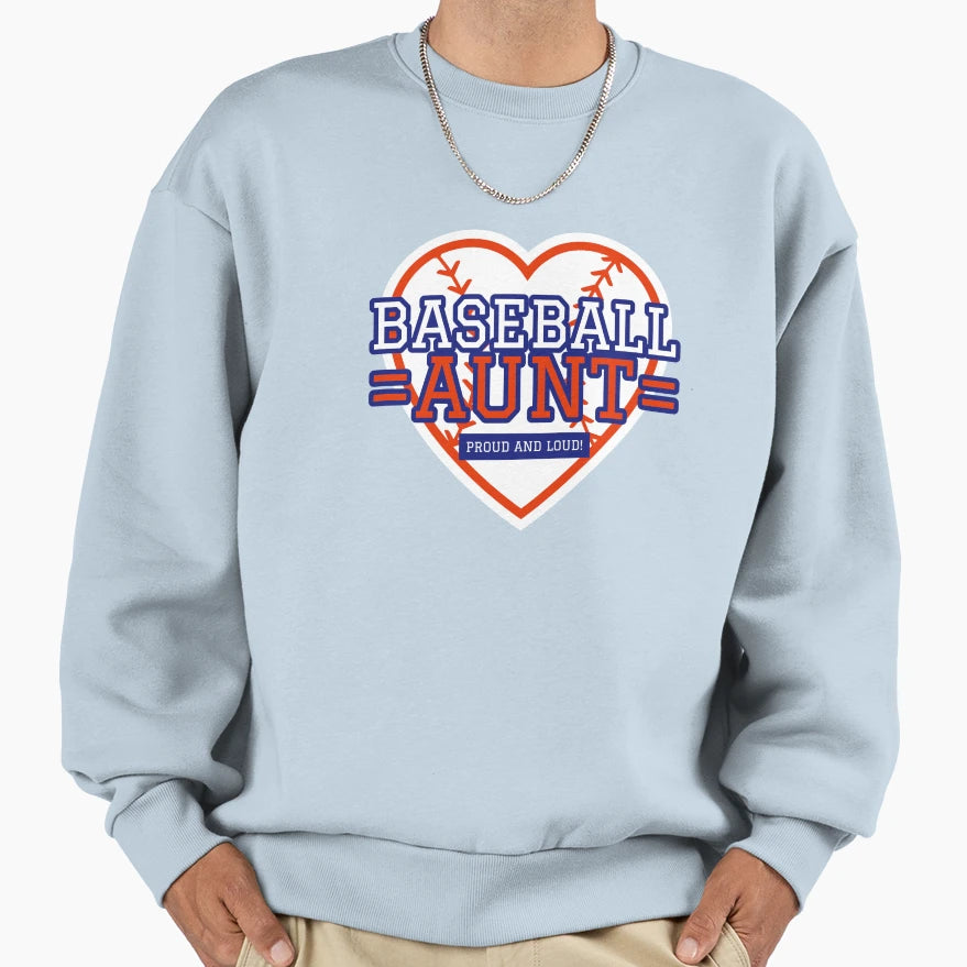 Baseball Aunt Sweatshirt - Graphic Print for Adults - T-Shirt, Sweatshirt, Hoodie