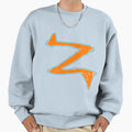 Grunge Z Logo Safety Orange And Sky Sweatshirt - Unique Graphic Men Women - T-Shirt, Sweatshirt, Hoodie