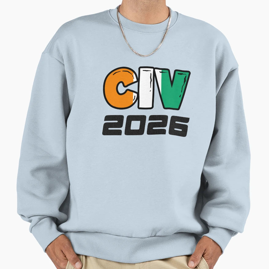 Ivory Coast Civ 2026 Sweatshirt - Novelty Apparel for Adults - T-Shirt, Sweatshirt, Hoodie