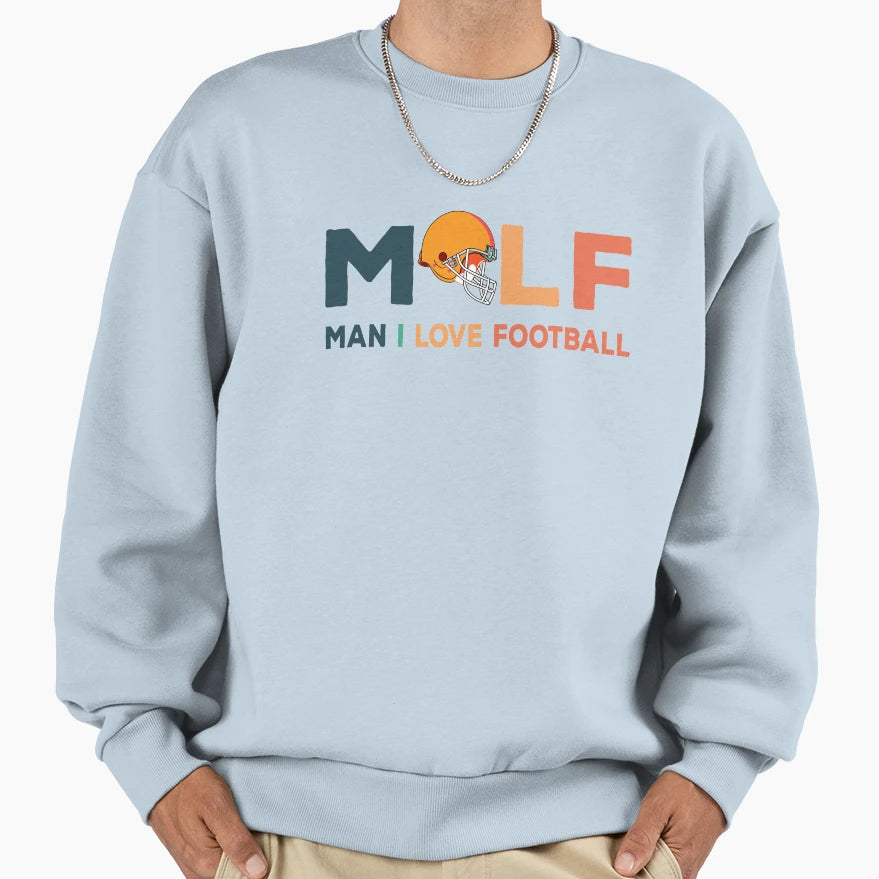 Milf I Love Football Illustration Sweatshirt - Graphic Print Unisex - T-Shirt, Sweatshirt, Hoodie