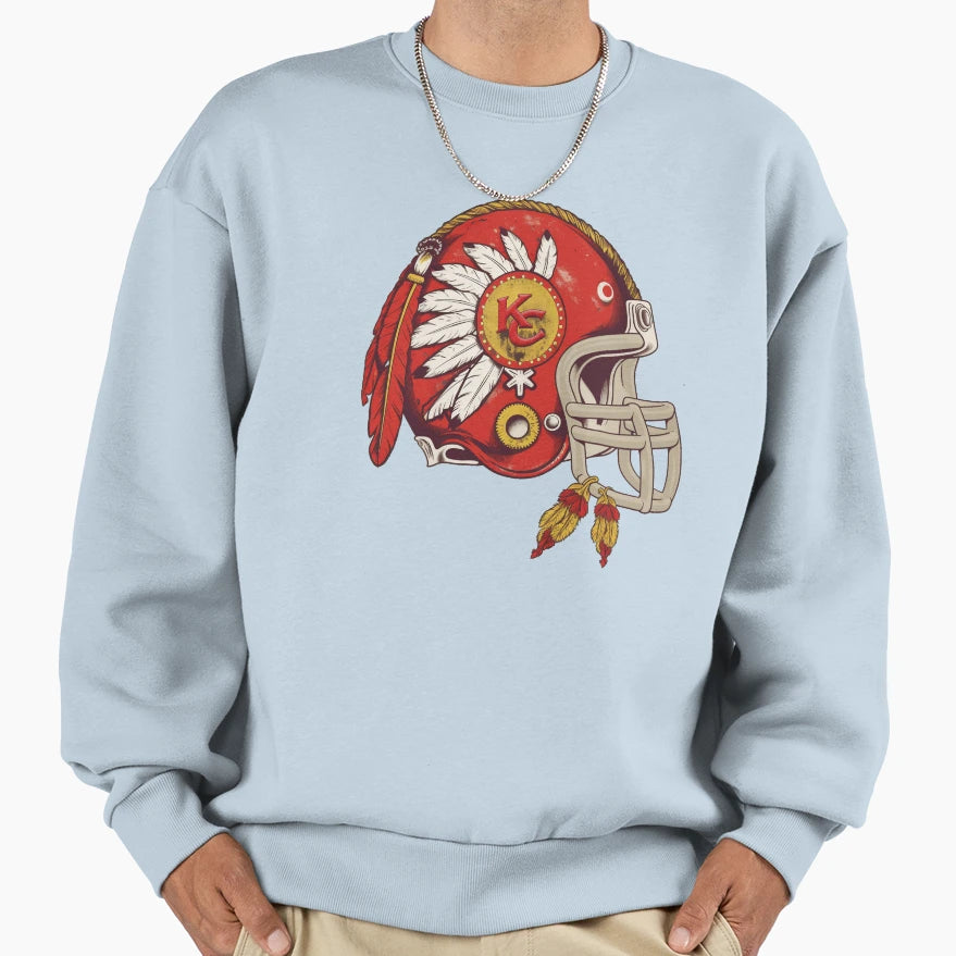 Kansas City Football Helmet Sweatshirt - Aesthetic Graphic for Adults - T-Shirt, Sweatshirt, Hoodie