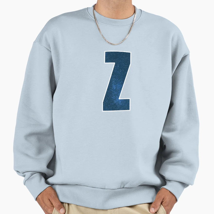 Letter Z Stars Sky Monogram Art Sweatshirt - Novelty Apparel Men Women - T-Shirt, Sweatshirt, Hoodie