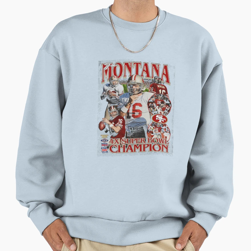 Joe Montana Bootleg Sweatshirt - Aesthetic Graphic for Adults - T-Shirt, Sweatshirt, Hoodie