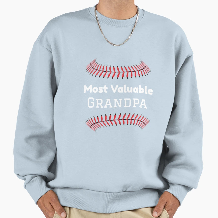 Most Valuable Grandpa Baseball Sweatshirt - Custom Art Print Men Women - T-Shirt, Sweatshirt, Hoodie