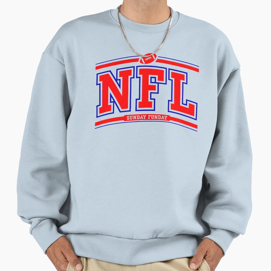 Sunday Funday Footbal Fan Sweatshirt - Novelty Apparel for Adults - T-Shirt, Sweatshirt, Hoodie