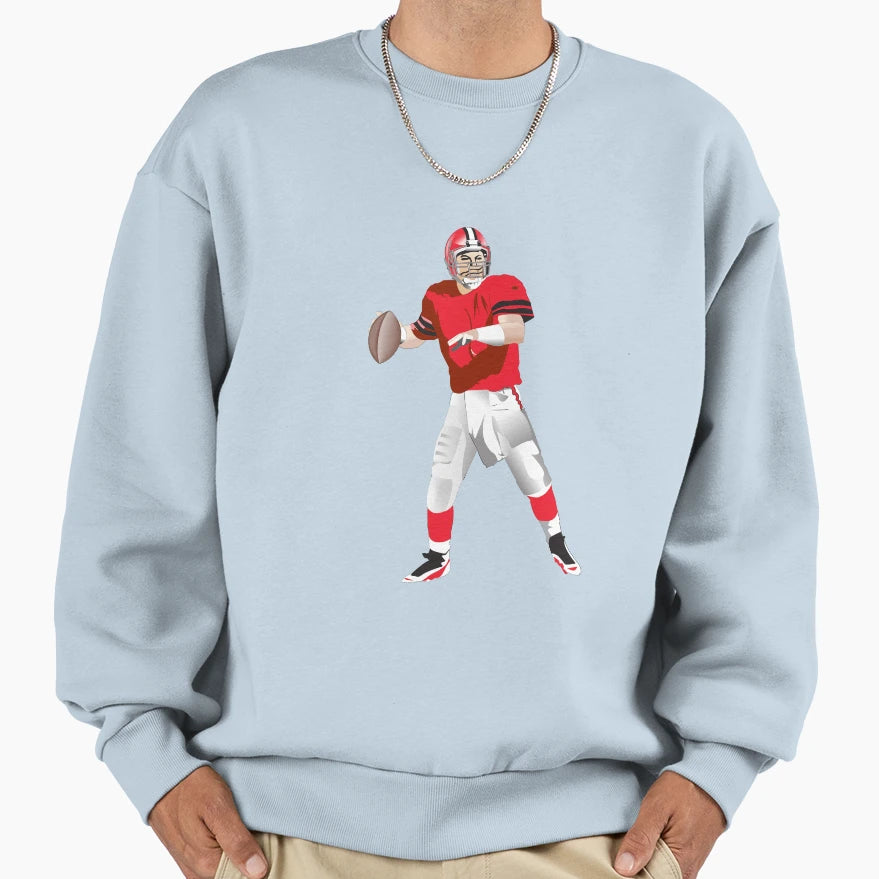 American Football Player Sweatshirt - Graphic Print Men Women - T-Shirt, Sweatshirt, Hoodie