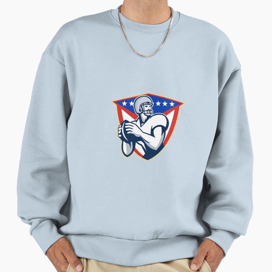 American Football Quarterback Sweatshirt - Fun Novelty Design for Adults - T-Shirt, Sweatshirt, Hoodie