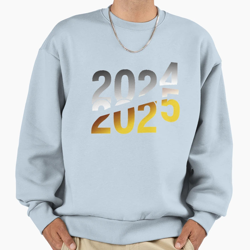 Happy New Year 2025 Sweatshirt - Trendy Graphic for Adults - T-Shirt, Sweatshirt, Hoodie