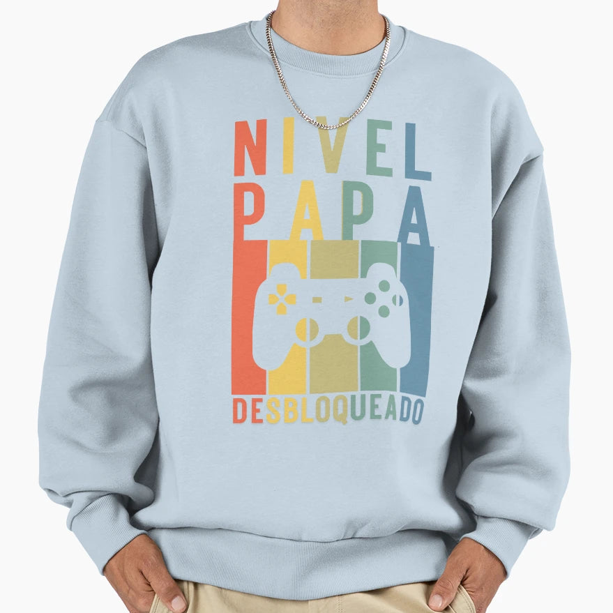 Nivel Papa Desbloqueado Sweatshirt - Casual Everyday Wear for Adults - T-Shirt, Sweatshirt, Hoodie