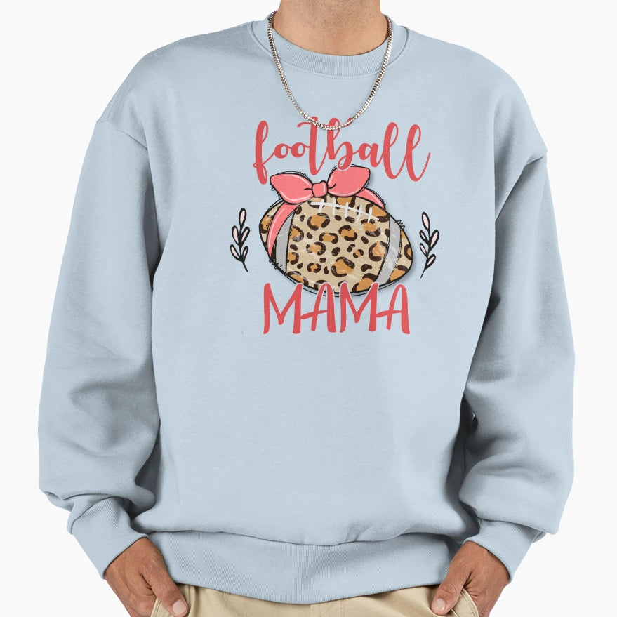 Football Mama Coquette Bow Football Sweatshirt - Unique Graphic for Adults - T-Shirt, Sweatshirt, Hoodie