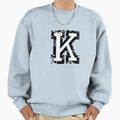 Letter K Distressed Two Color Black Sweatshirt - Fun Novelty Design Unisex - T-Shirt, Sweatshirt, Hoodie