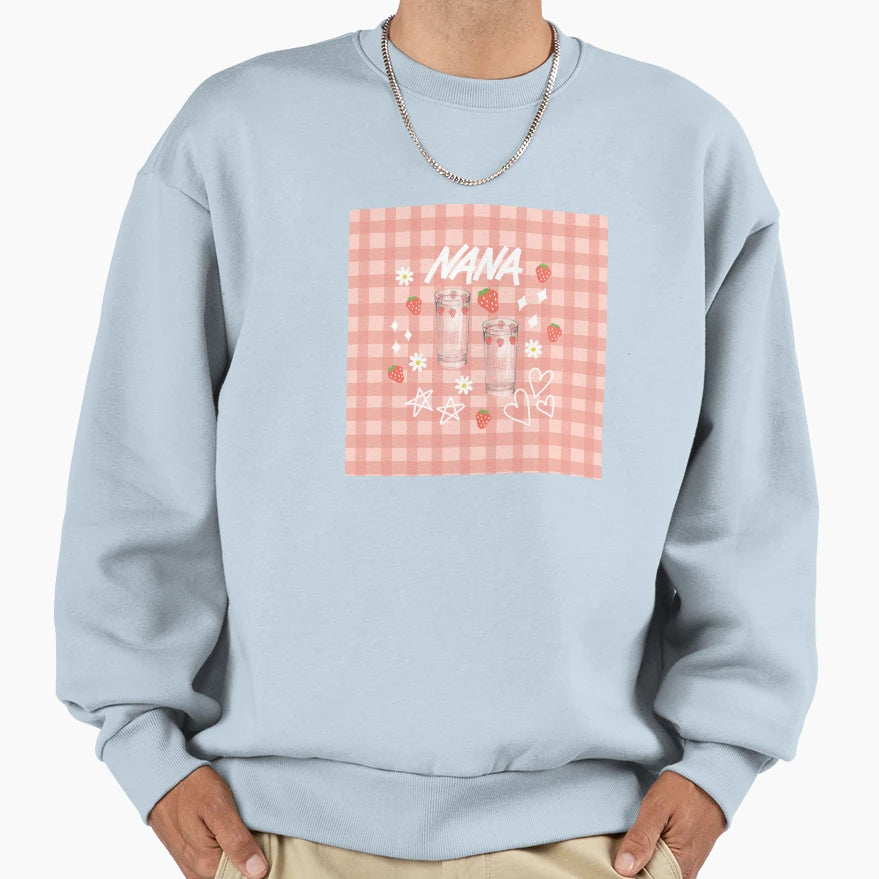 Nana Anime Strawberry Glasses Sweatshirt - Aesthetic Graphic Unisex - T-Shirt, Sweatshirt, Hoodie