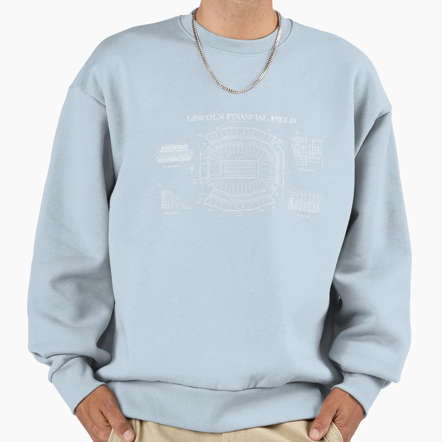 Lincoln Financial Field White Sweatshirt - Aesthetic Graphic for Adults - T-Shirt, Sweatshirt, Hoodie