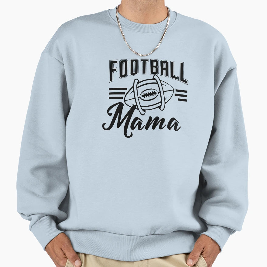 Football Mama Black Sweatshirt - Minimalist Print for Adults - T-Shirt, Sweatshirt, Hoodie
