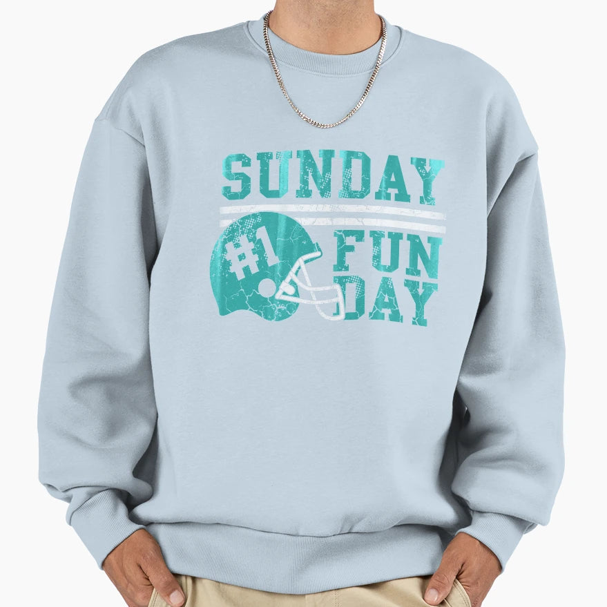 Sunday Funday Football Helmet Sweatshirt - Streetwear Style Unisex - T-Shirt, Sweatshirt, Hoodie