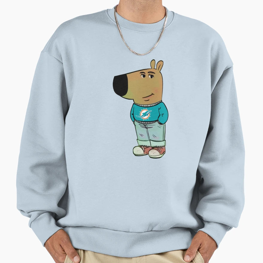 Miami Dophins Just Chill Guy Meme Sweatshirt - Trendy Graphic Men Women - T-Shirt, Sweatshirt, Hoodie