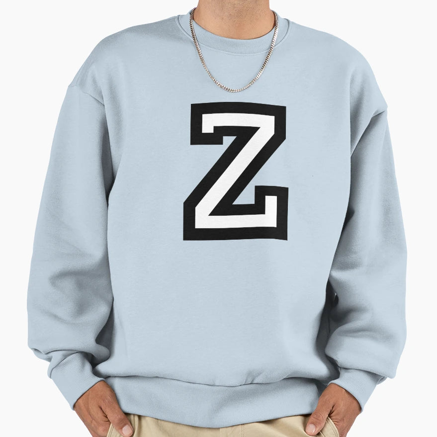 Letter Z Two Color Sweatshirt - Aesthetic Graphic Unisex - T-Shirt, Sweatshirt, Hoodie