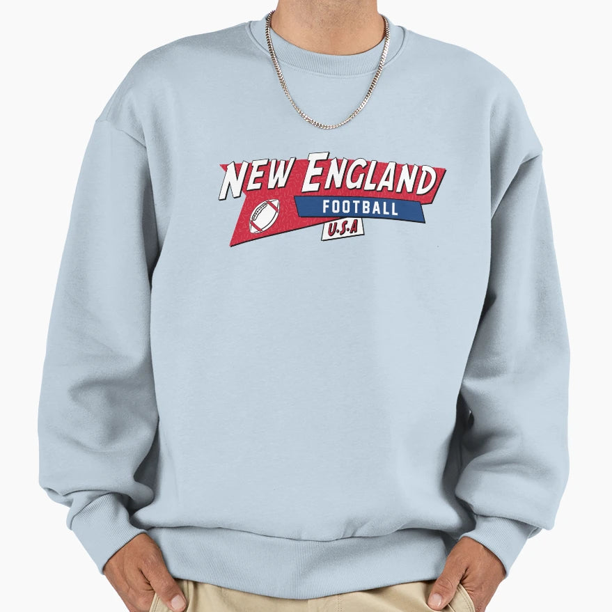 New England 90S Football Sweatshirt - Minimalist Print Unisex - T-Shirt, Sweatshirt, Hoodie