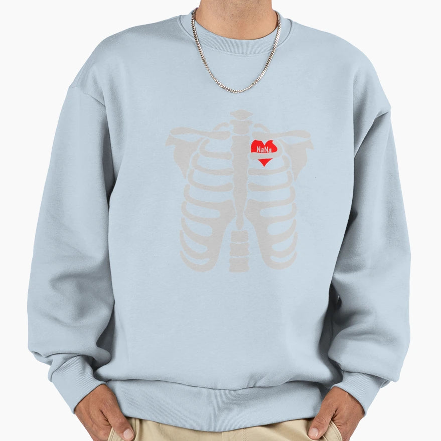 Nana Heart Skeletons Halloween Funny Sweatshirt - Trendy Graphic Unisex - T-Shirt, Sweatshirt, Hoodie