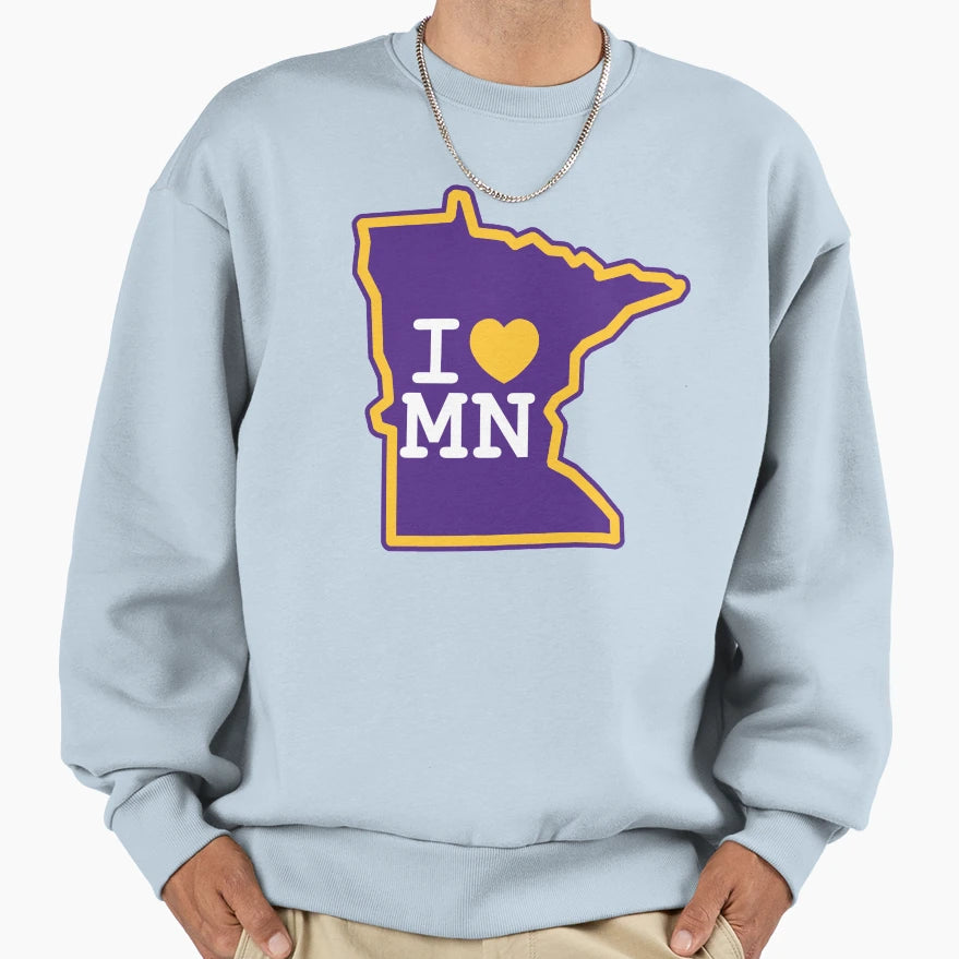 I Love Minnesota Vikings Sweatshirt - Minimalist Print Unisex - T-Shirt, Sweatshirt, Hoodie