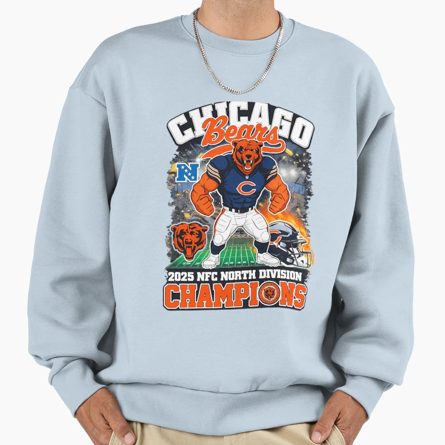Chicago Bears 2025 Nfc North Sweatshirt - Custom Art Print for Adults - T-Shirt, Sweatshirt, Hoodie