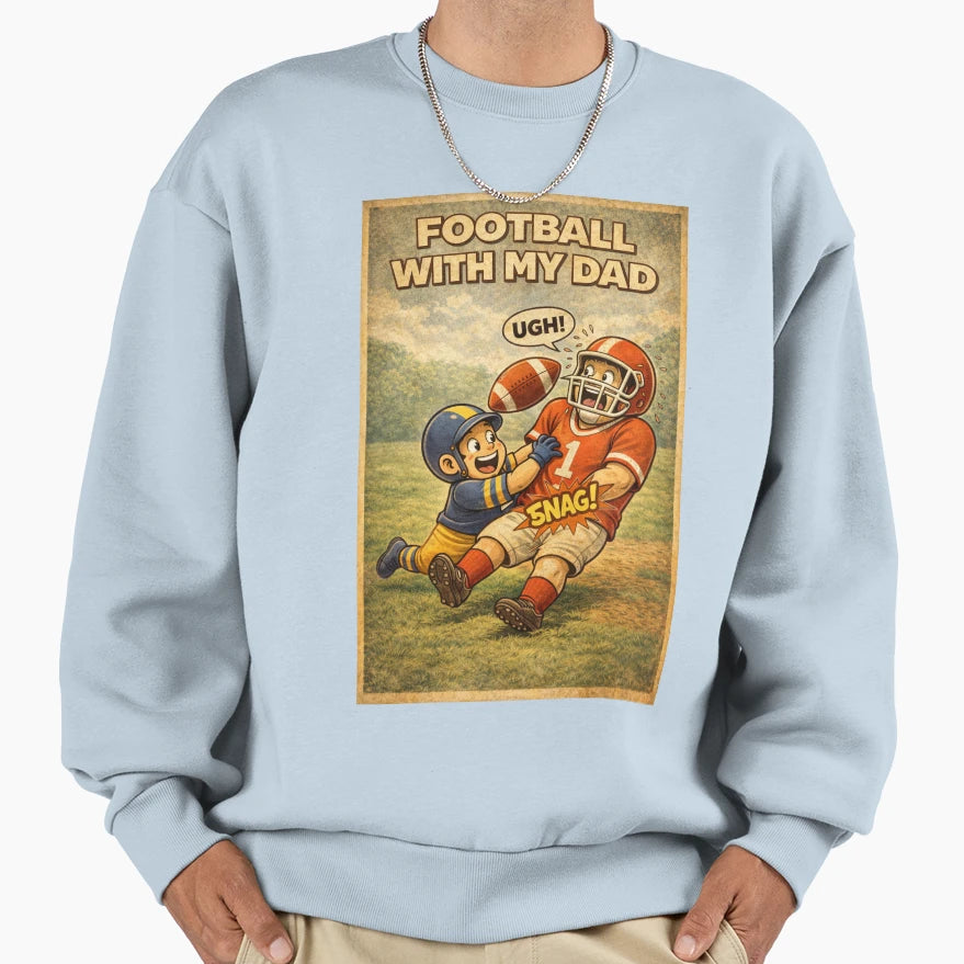 Football My Dad Funny Dad Son Football T-Shirt - Graphic Print for Adults - T-Shirt, Sweatshirt, Hoodie