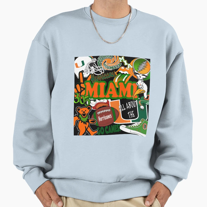 University Miami Sweatshirt - Trendy Graphic for Adults - T-Shirt, Sweatshirt, Hoodie