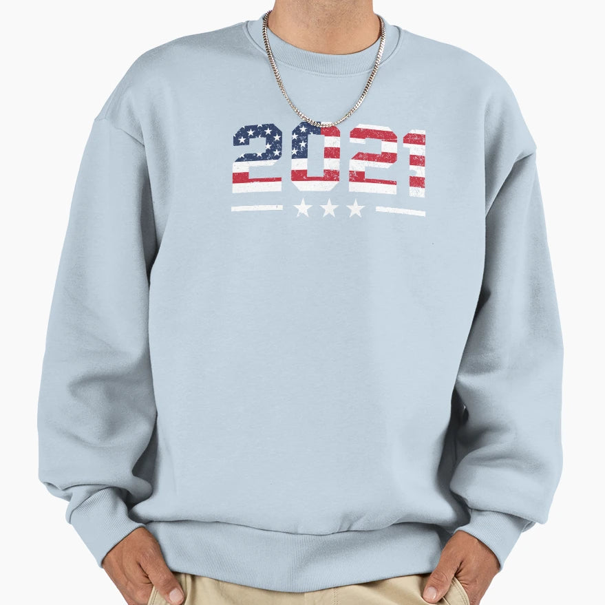 2021 Happy New Year American Sweatshirt - Fun Novelty Design for Adults - T-Shirt, Sweatshirt, Hoodie
