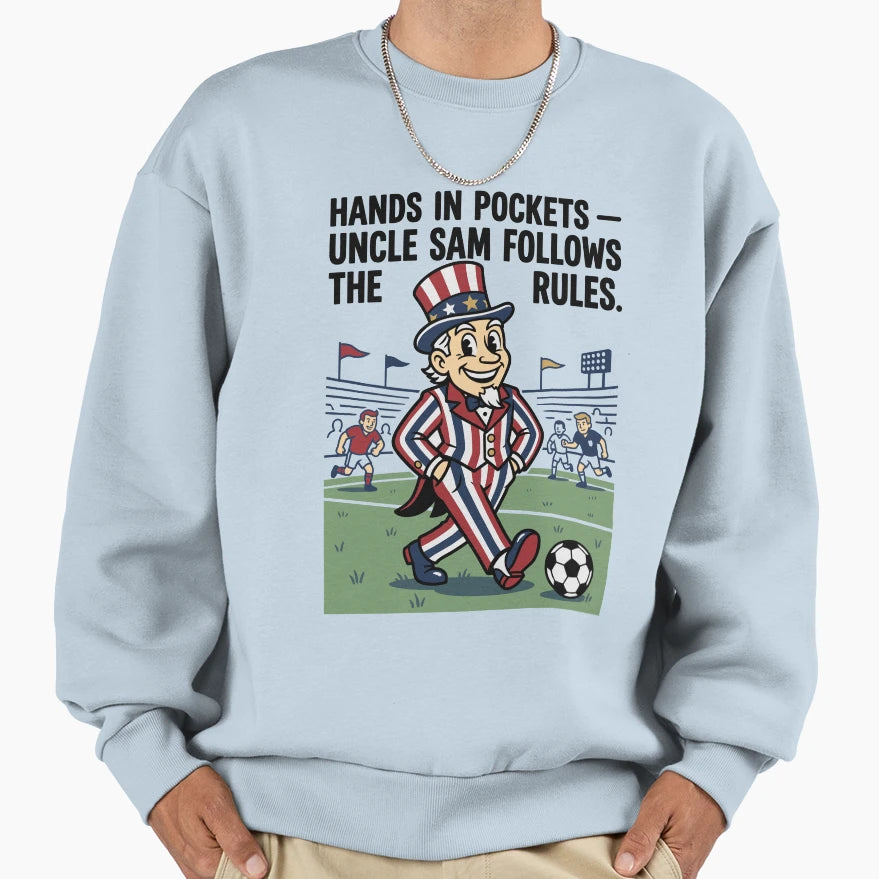 Hands Pockets Text Heavy Sweatshirt - Minimalist Print Men Women - T-Shirt, Sweatshirt, Hoodie