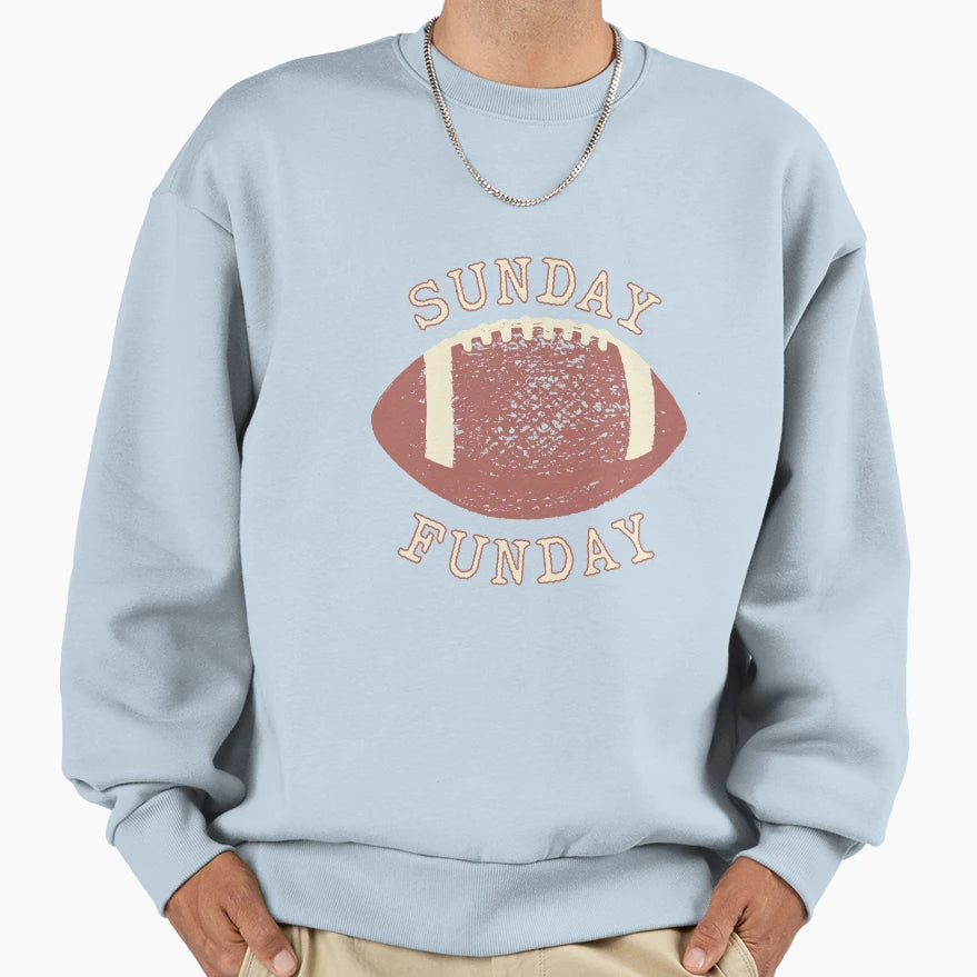 Sunday Funday Football Sweatshirt - Minimalist Print Men Women - T-Shirt, Sweatshirt, Hoodie
