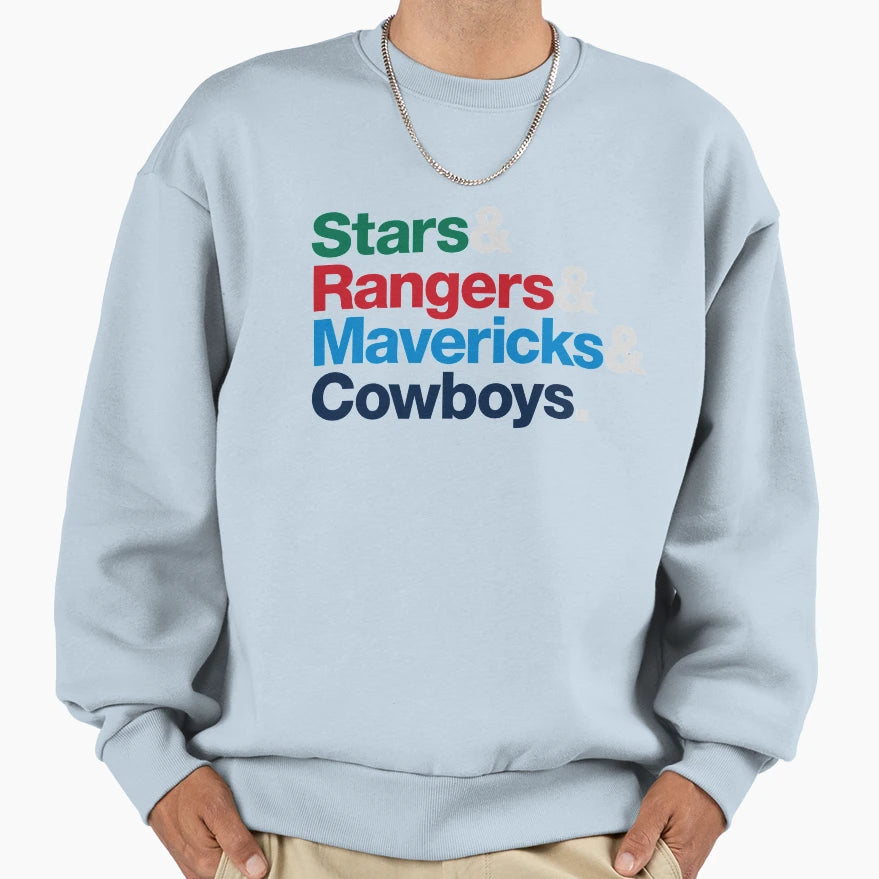 Dallas Sports Teams Sweatshirt - Aesthetic Graphic for Adults - T-Shirt, Sweatshirt, Hoodie