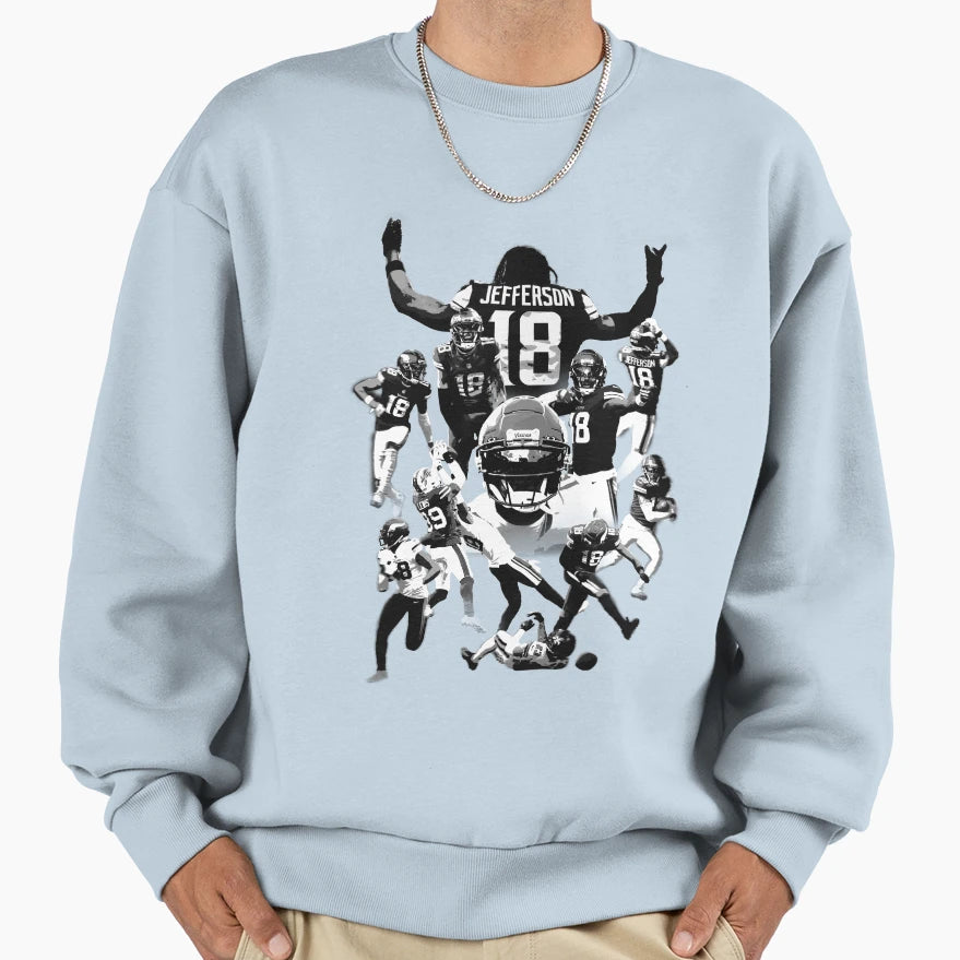 Justin Jeffersons Mvp Season Black Sweatshirt - Streetwear Style Men Women - T-Shirt, Sweatshirt, Hoodie