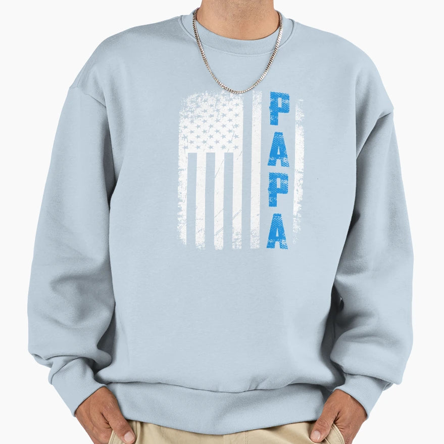Papa Us Flag Veteran Military Sweatshirt - Casual Everyday Wear for Adults - T-Shirt, Sweatshirt, Hoodie