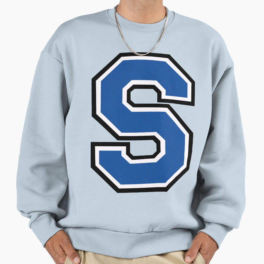 Blue Block Letter S Sweatshirt - Aesthetic Graphic Unisex - T-Shirt, Sweatshirt, Hoodie