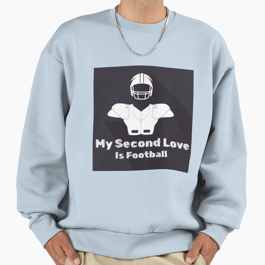 My Second Love Is Football T-Shirt - Minimalist Print for Adults - T-Shirt, Sweatshirt, Hoodie